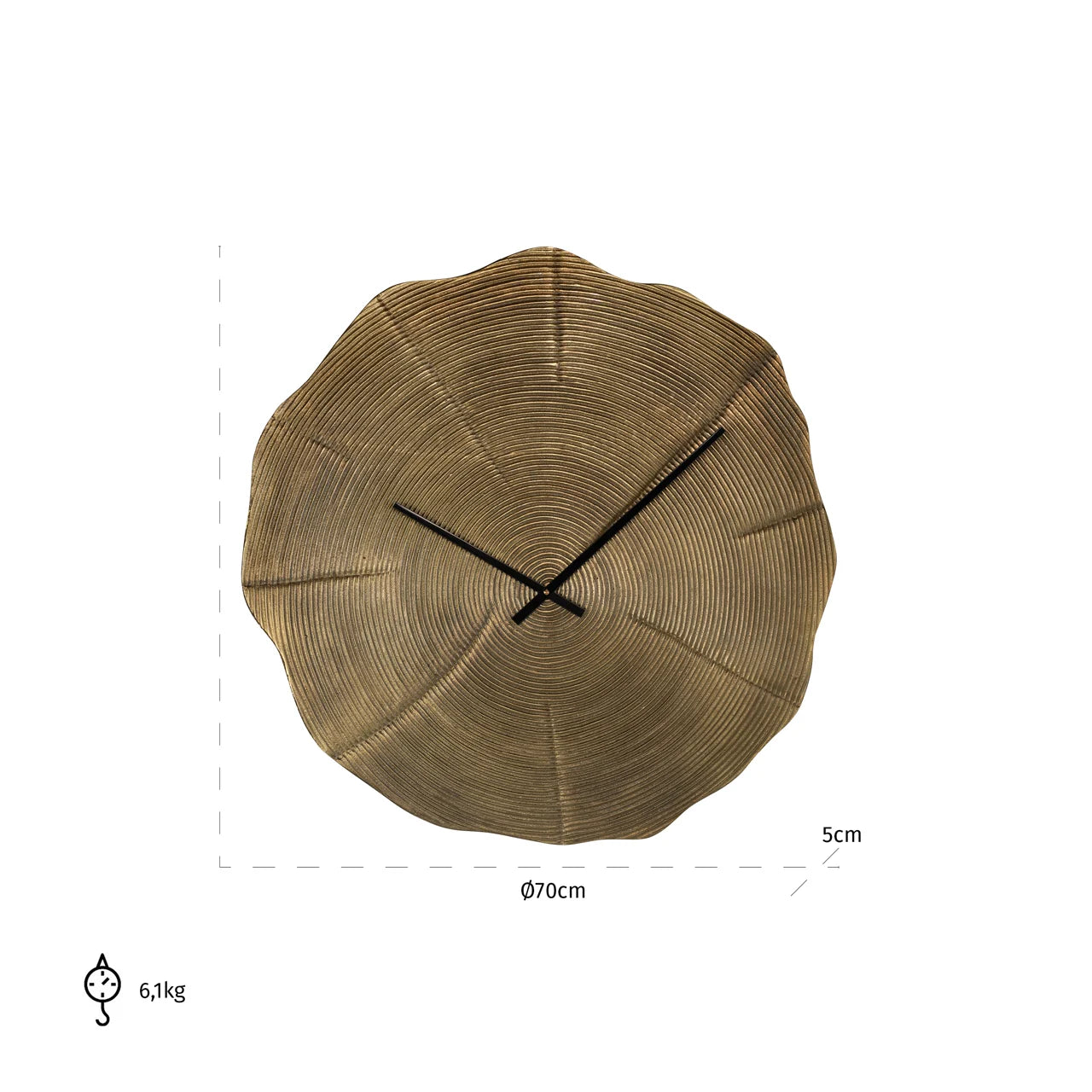 Richmond Interiors Lotus Leaf Gold Wall Clock
