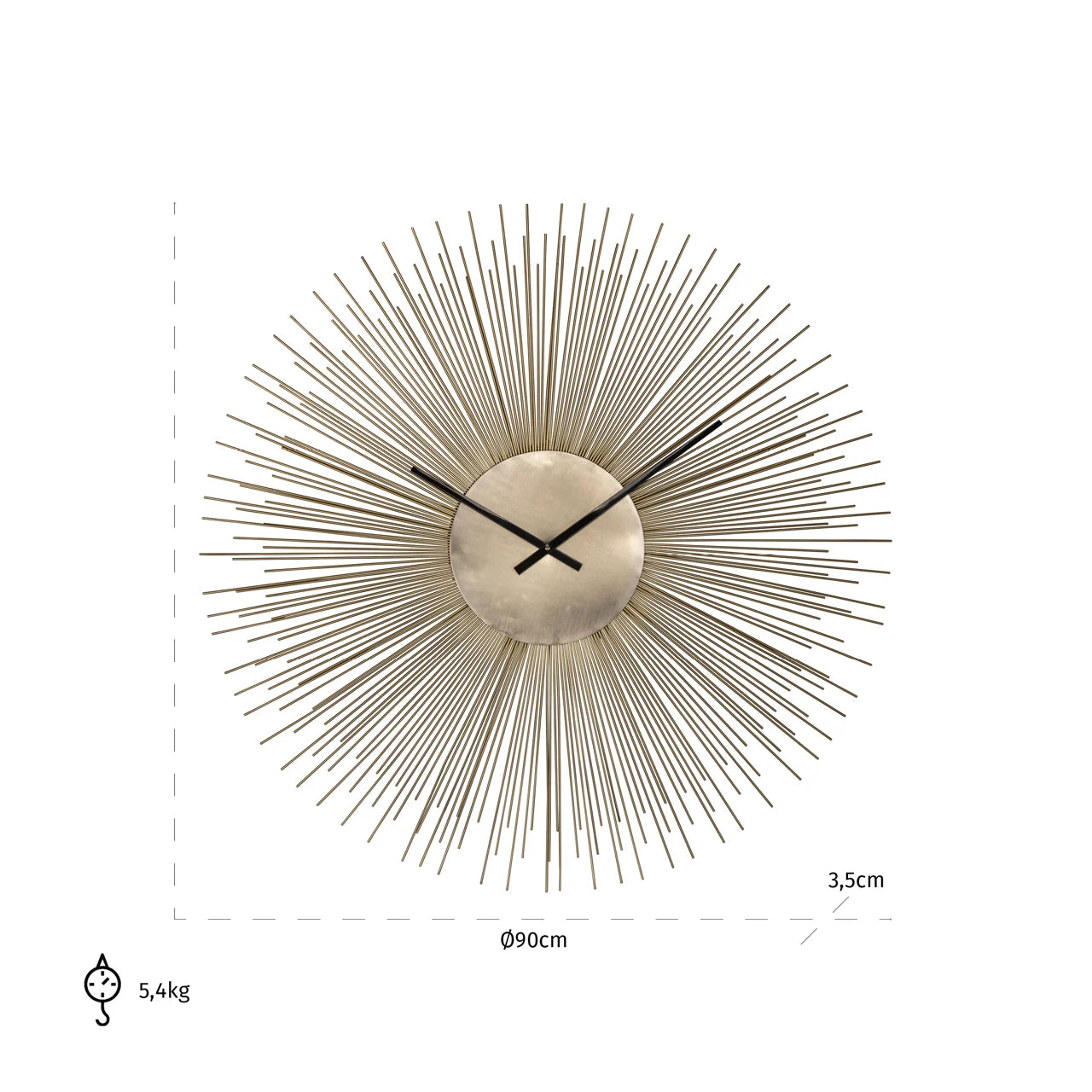 Richmond Interiors Chasin Gold Starburst Wall Clock