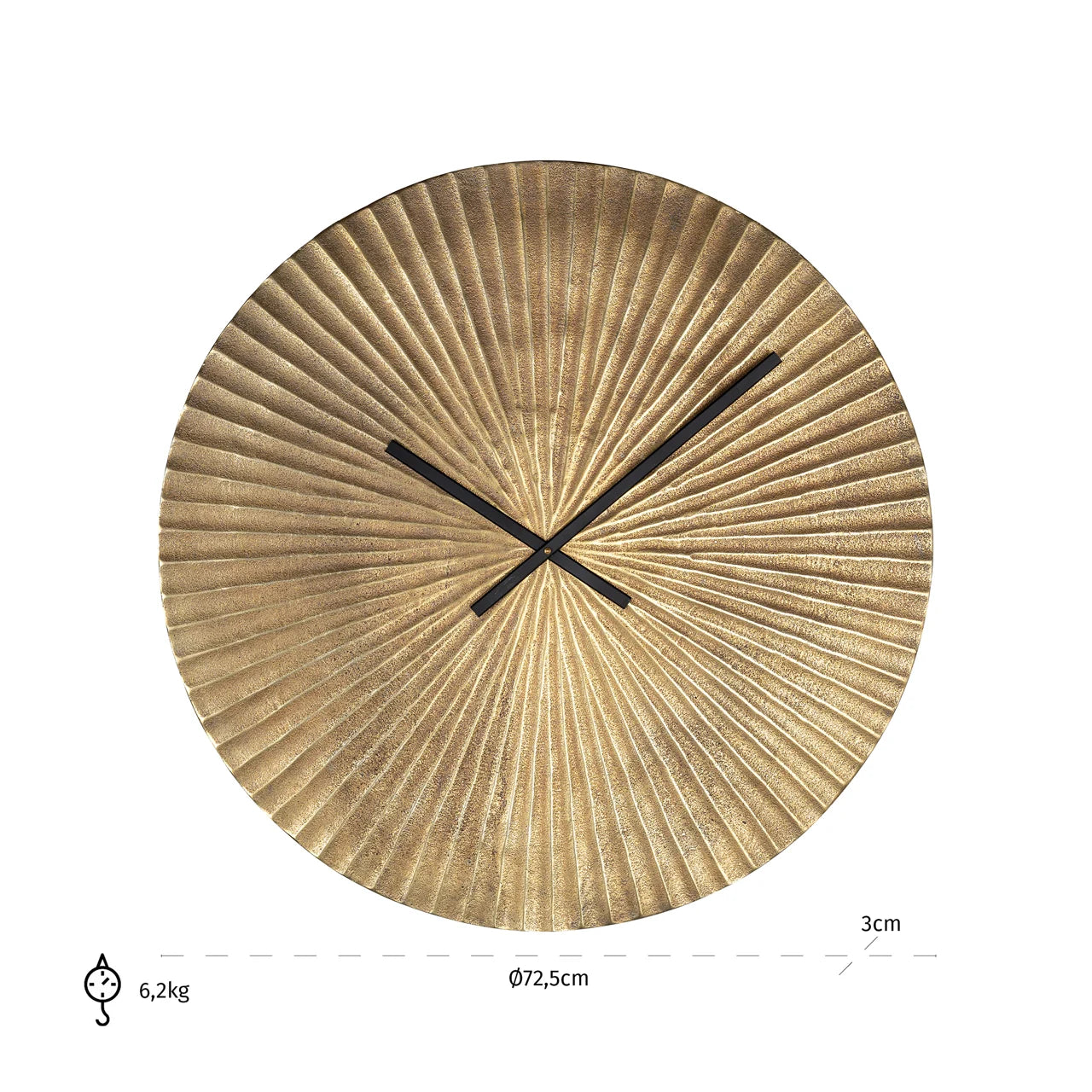 Richmond Interiors Mace Gold Starburst Round Wall Clock