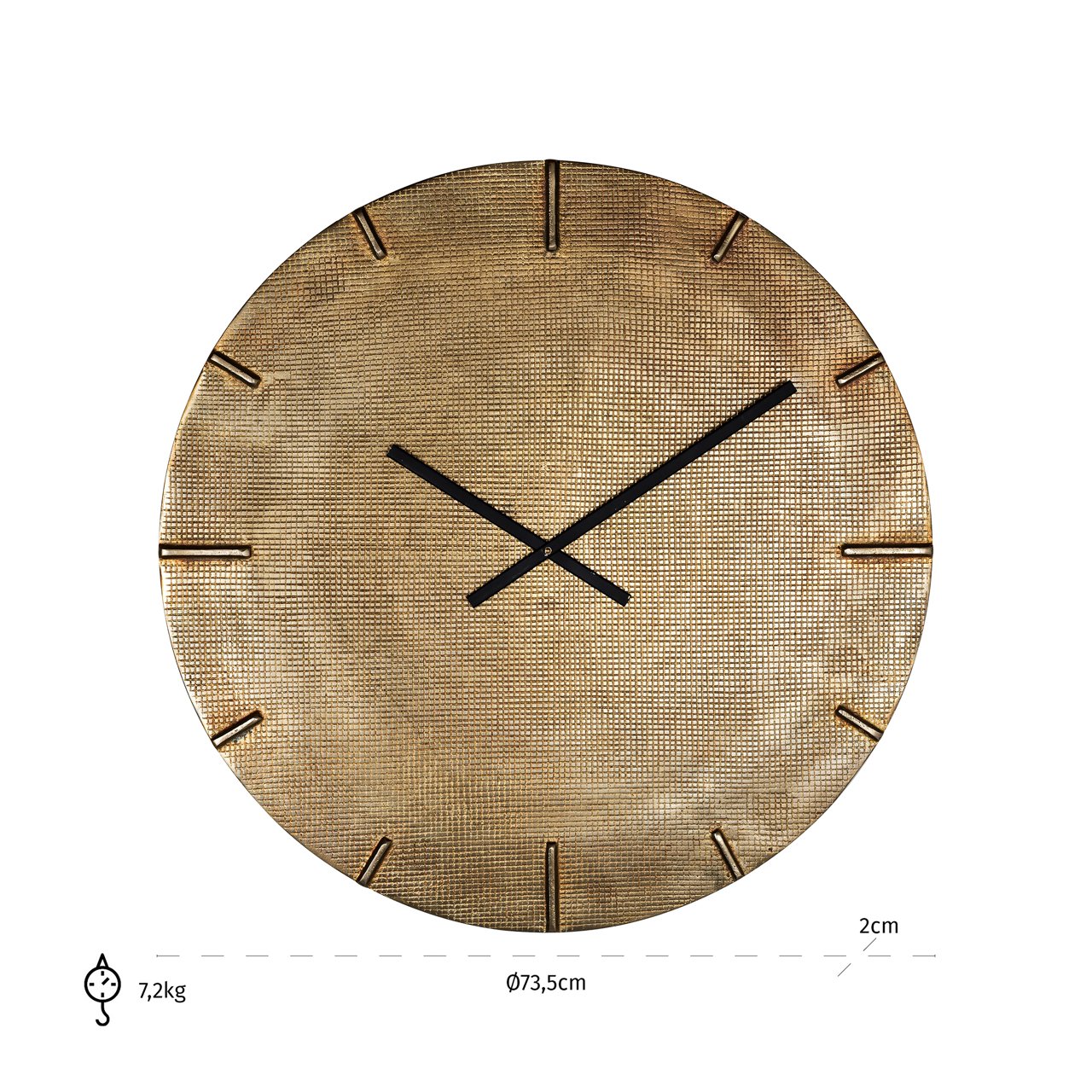 Richmond Interiors Zane Gold Round Wall Clock