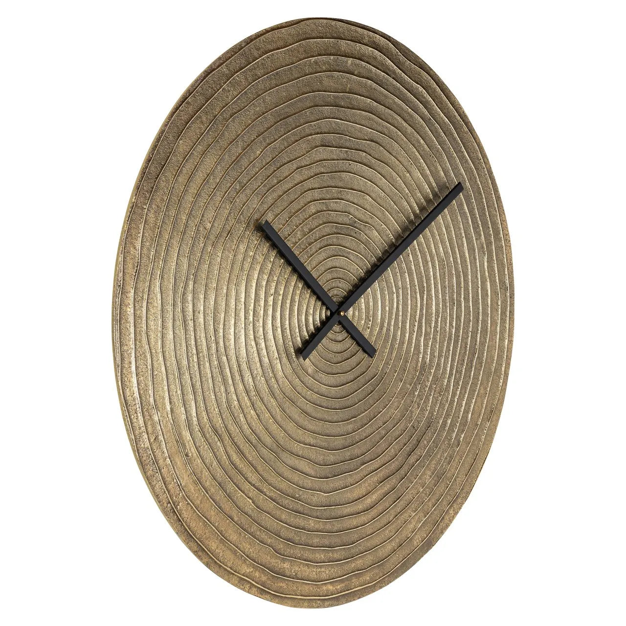 Richmond Interiors Roann Textured Gold Ripple Round Wall Clock