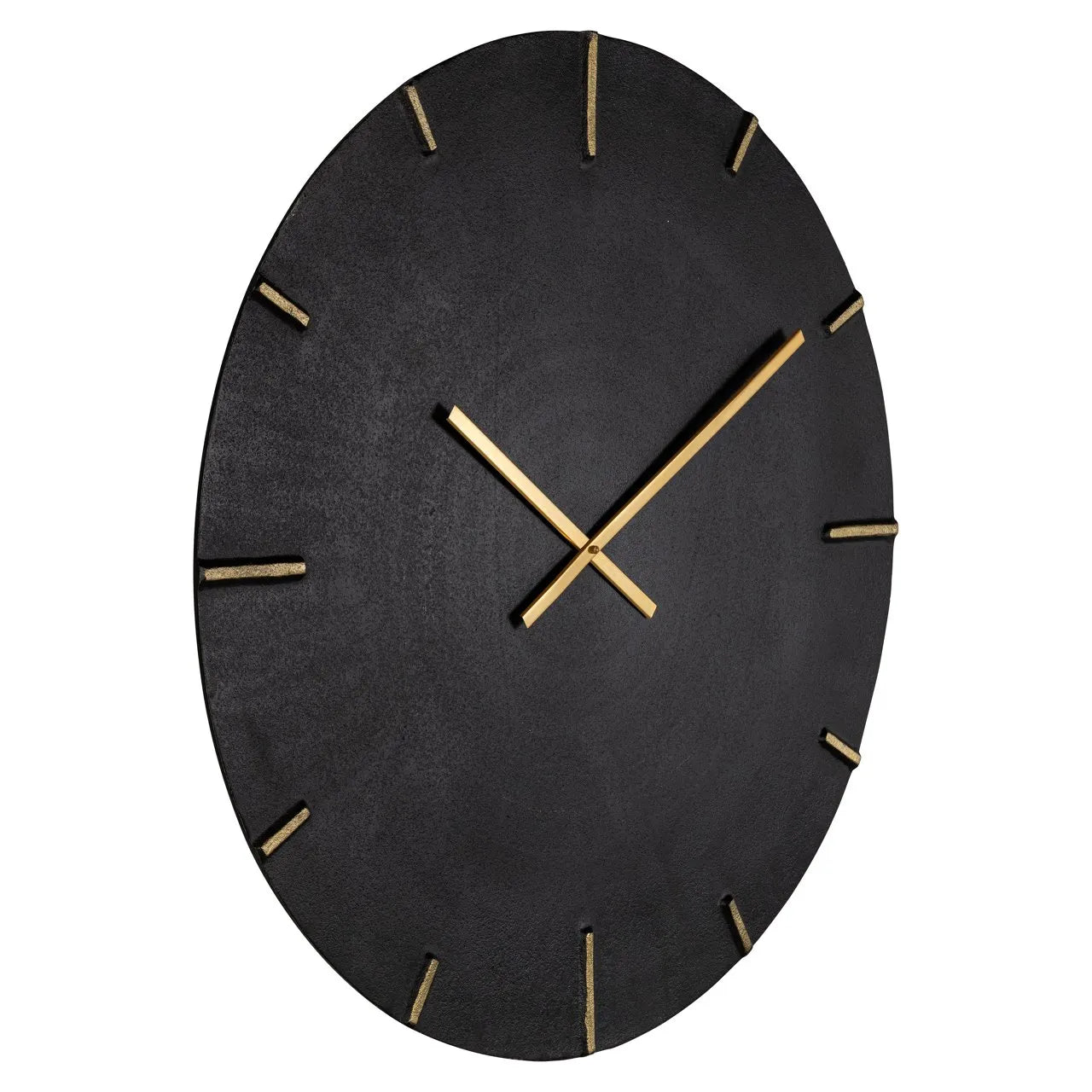 Richmond Interiors Bilal Black Metal & Gold Round Wall Clock