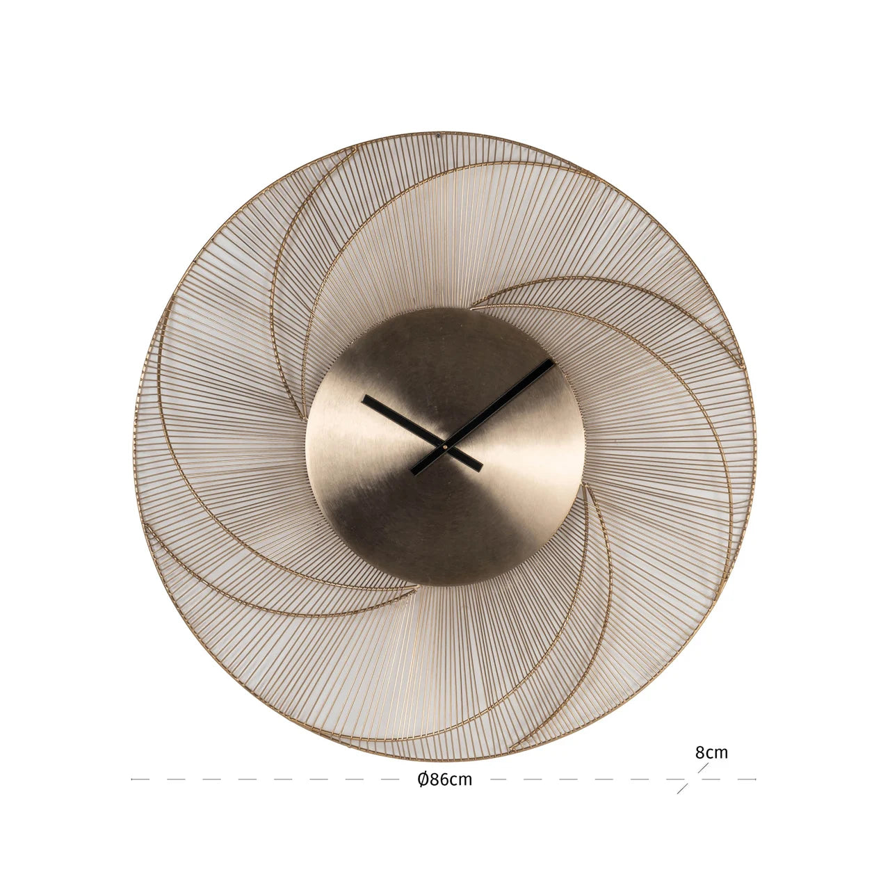 Richmond Interiors Denver Gold Spiral Wall Clock