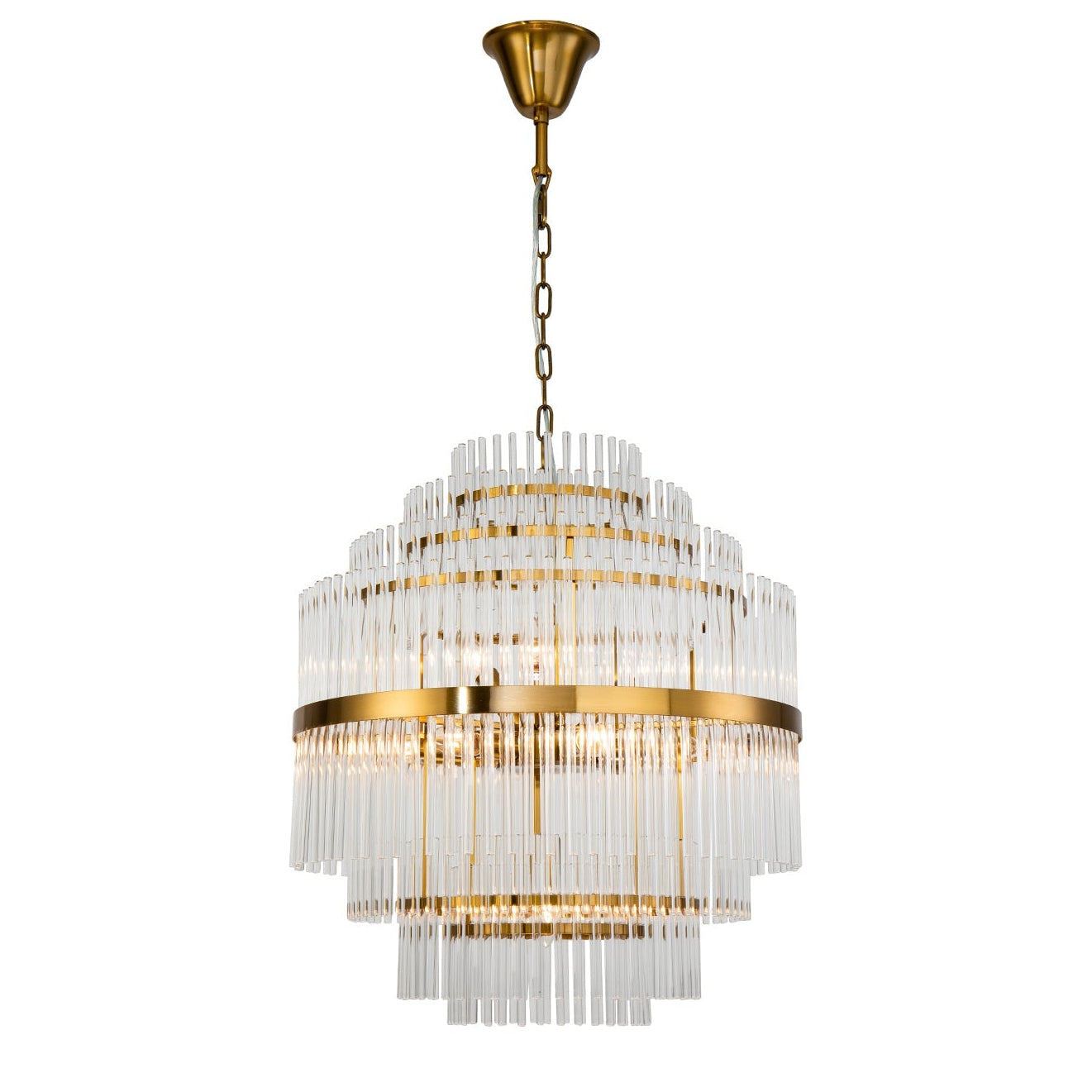 Gem Brushed Brass & Clear Glass Pendant Light
