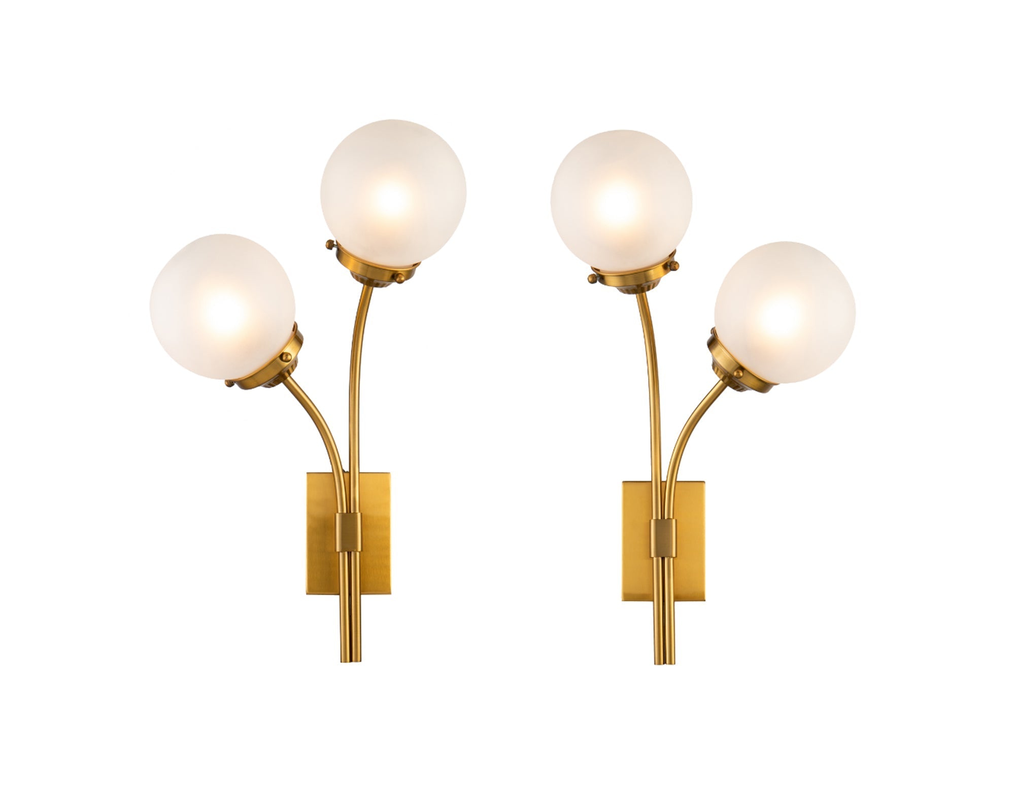 Opal Wall Light - Brass & White Glass