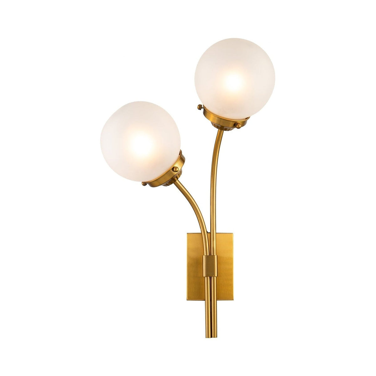Opal Brass & White Glass Wall Light