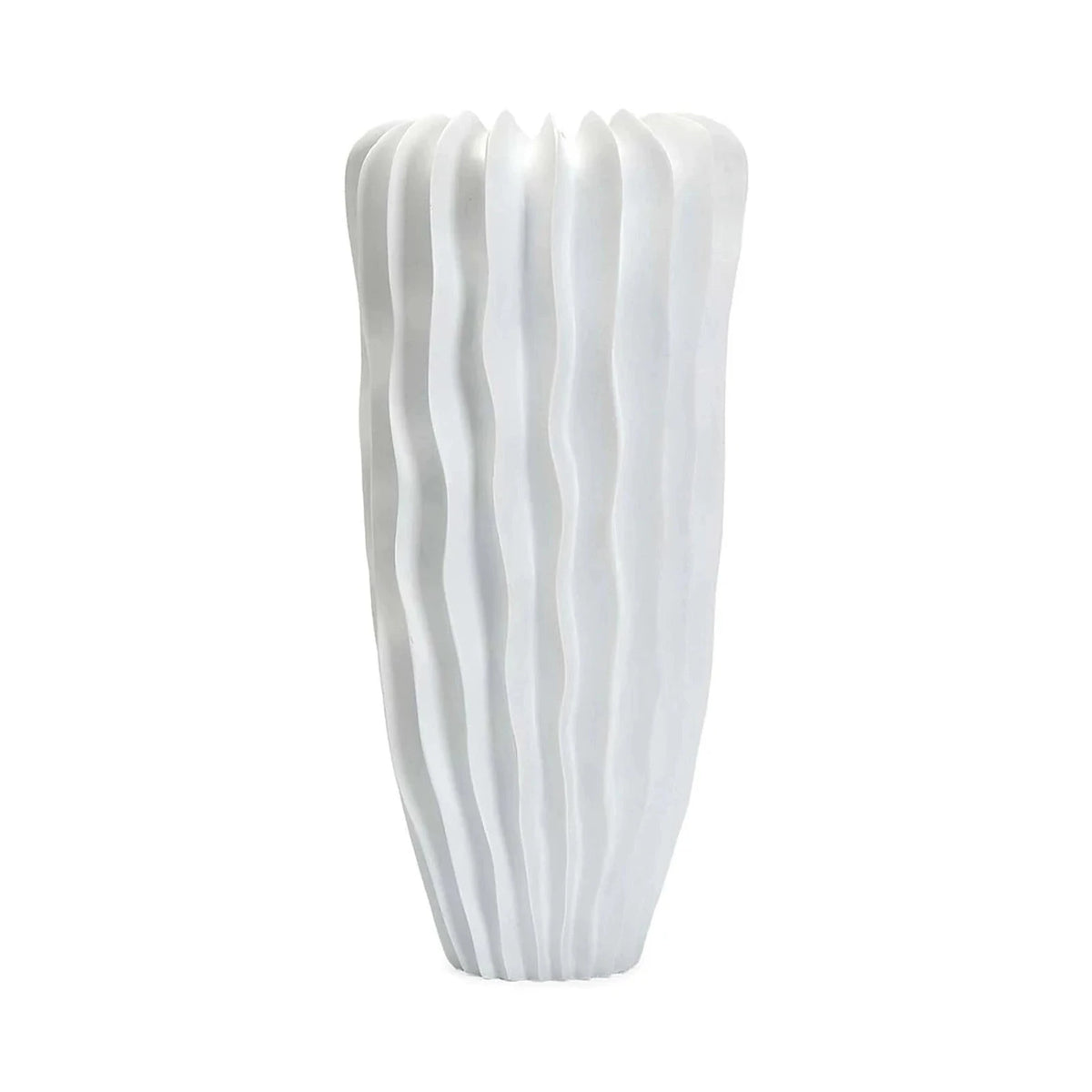 Ellen I White Fluted Ceramic Vase