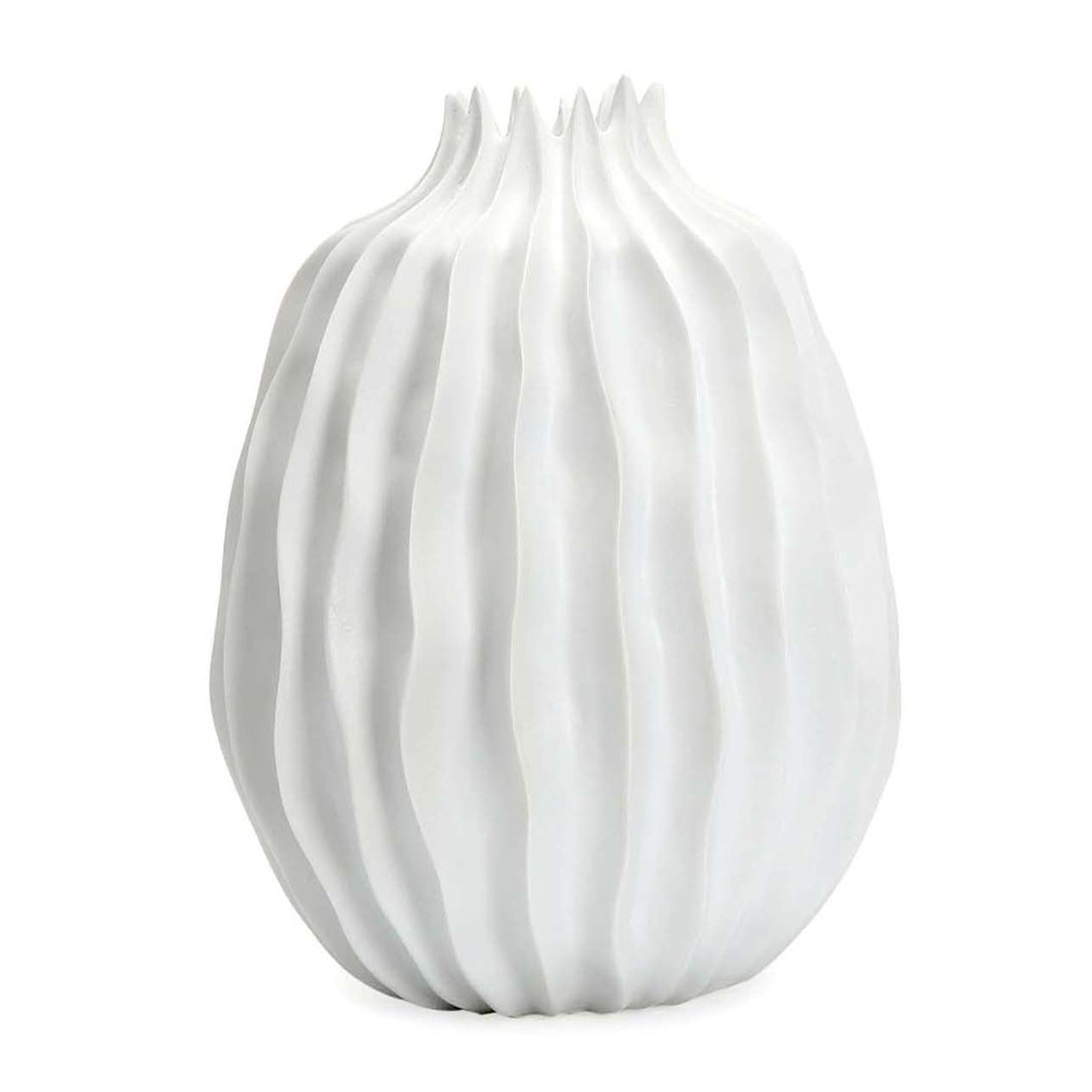 Ellen II White Glazed Ceramic Vase