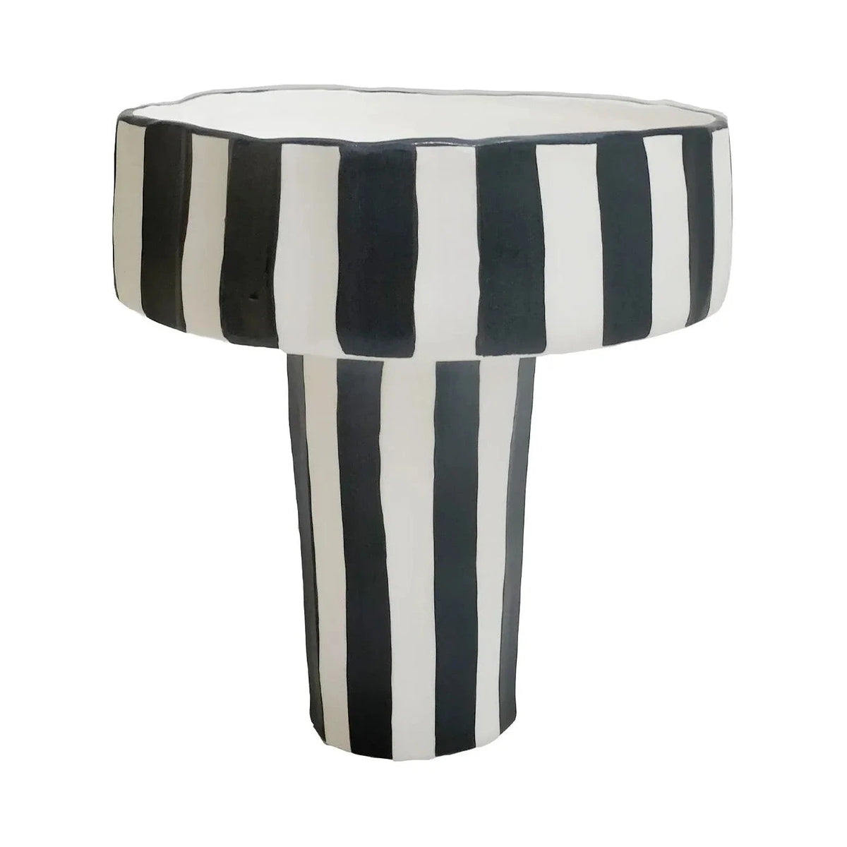 Weston Black & White Striped Ceramic Bowl