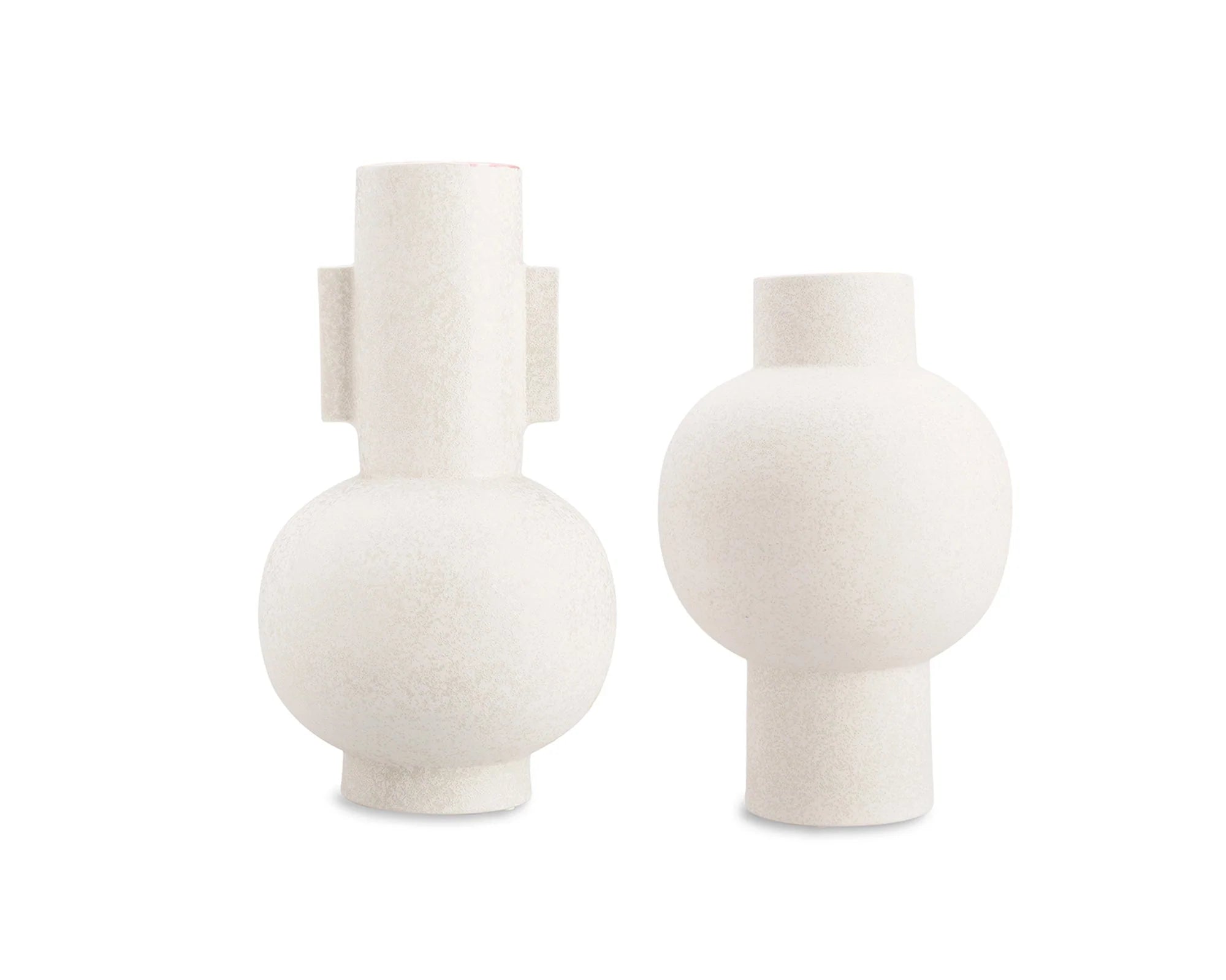 Diamen II White, Beige & Pink Ceramic Vase