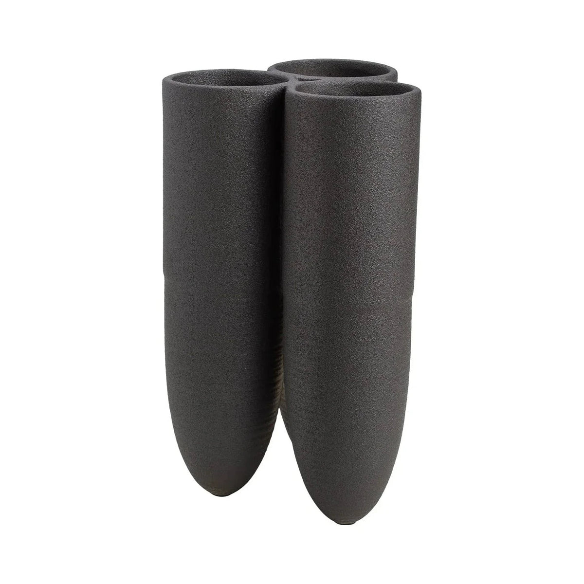 Torpedo Black Textured Ceramic Vase