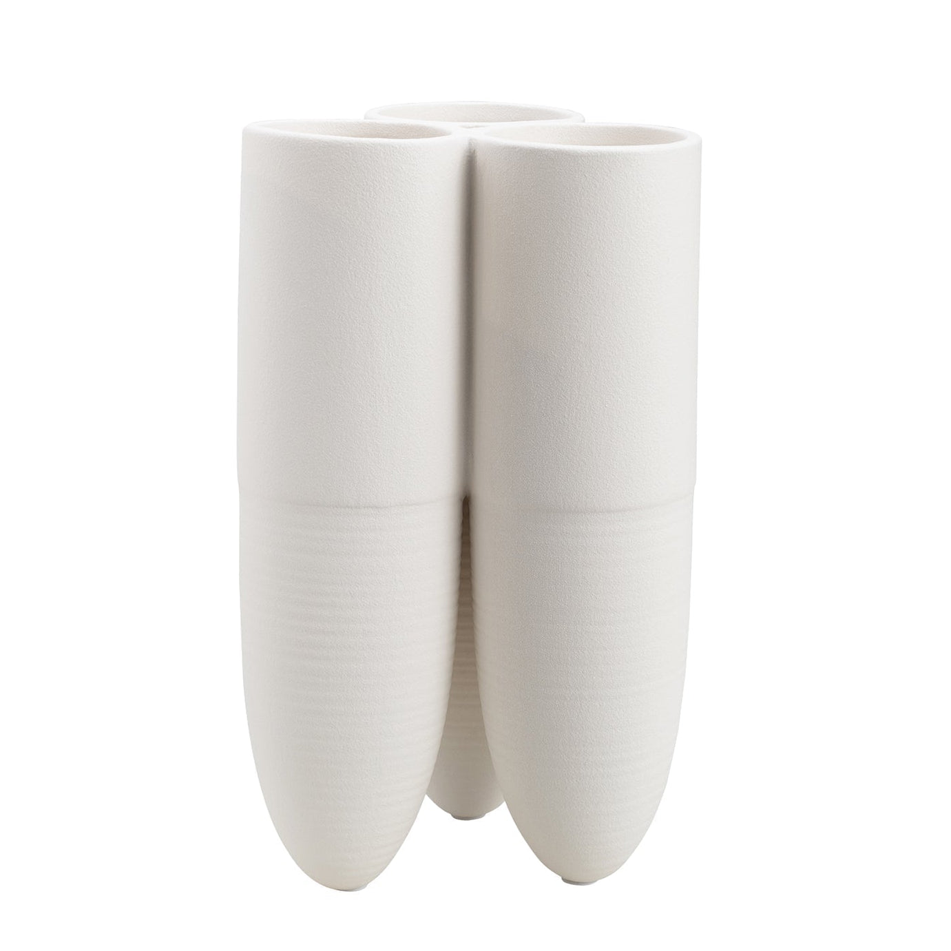 Torpedo White Ceramic Vase
