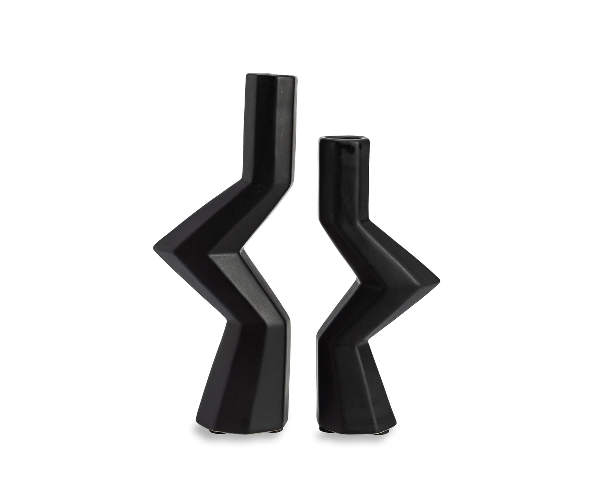 Galantis I Large Black Ceramic Candle Holder