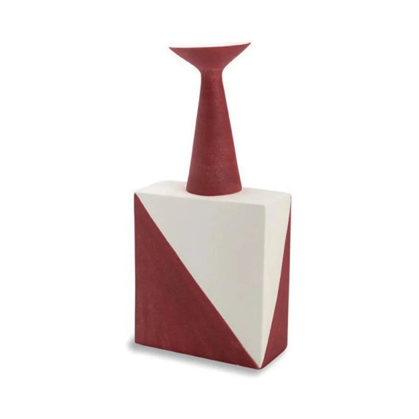 Pica I Red & White Glazed Ceramic Vase