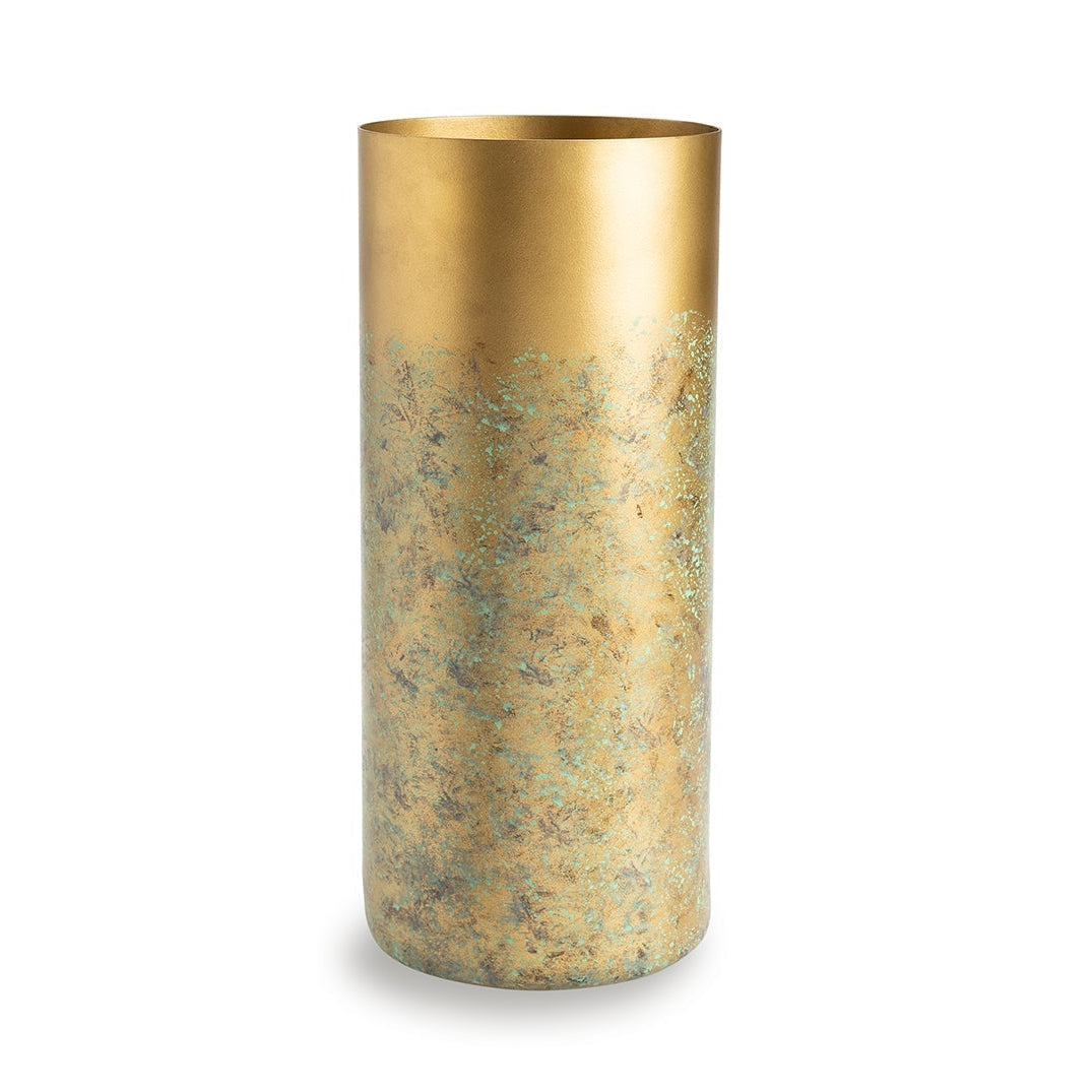 Inger I Golden Finish Steel Vase