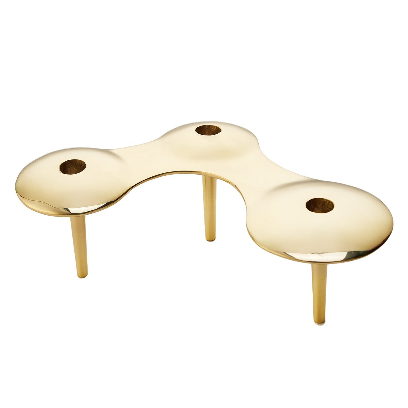 Gold Pools Polished Brass Candle Holder