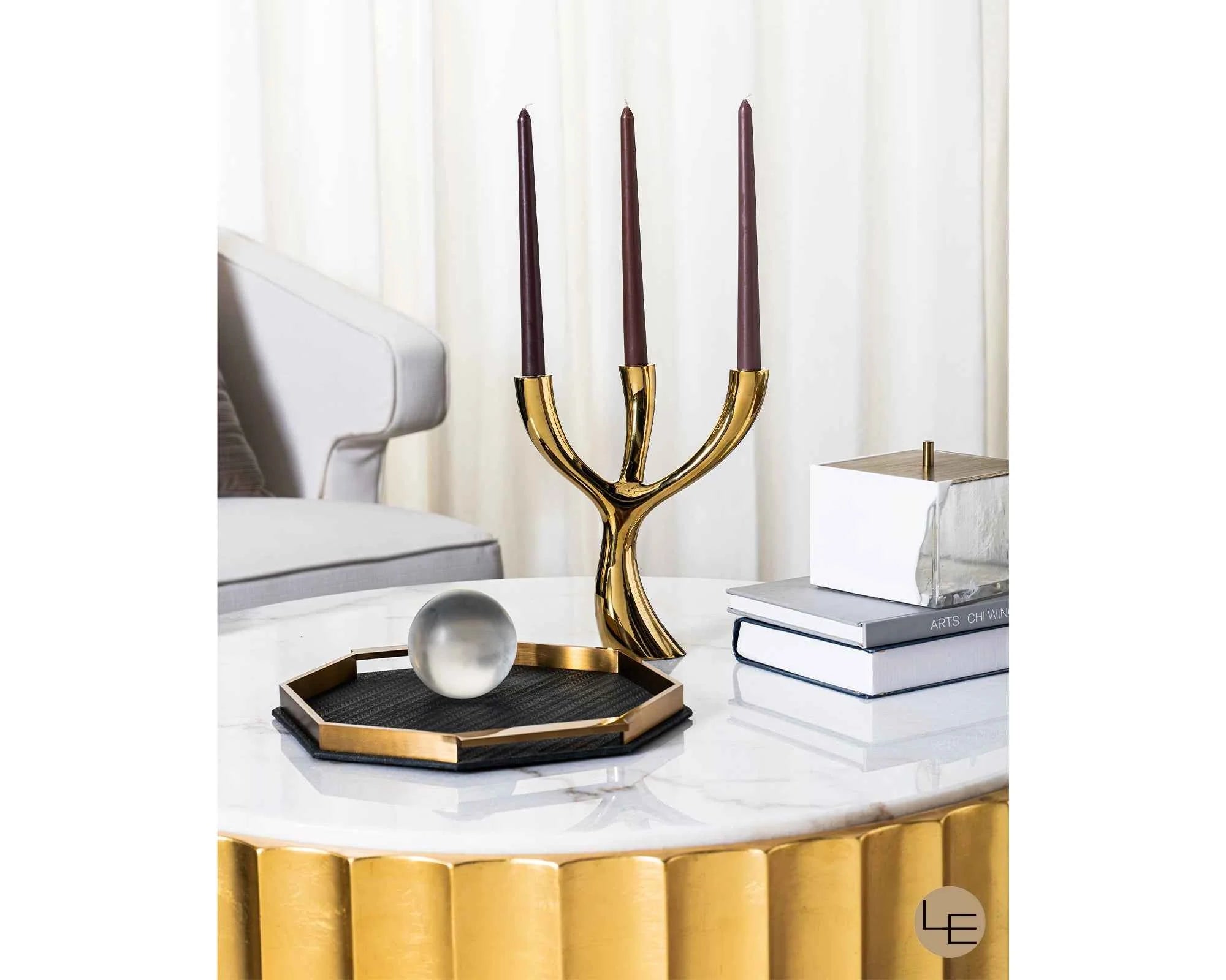 Anthem Gold Brass-Plated Steel Candle Holder