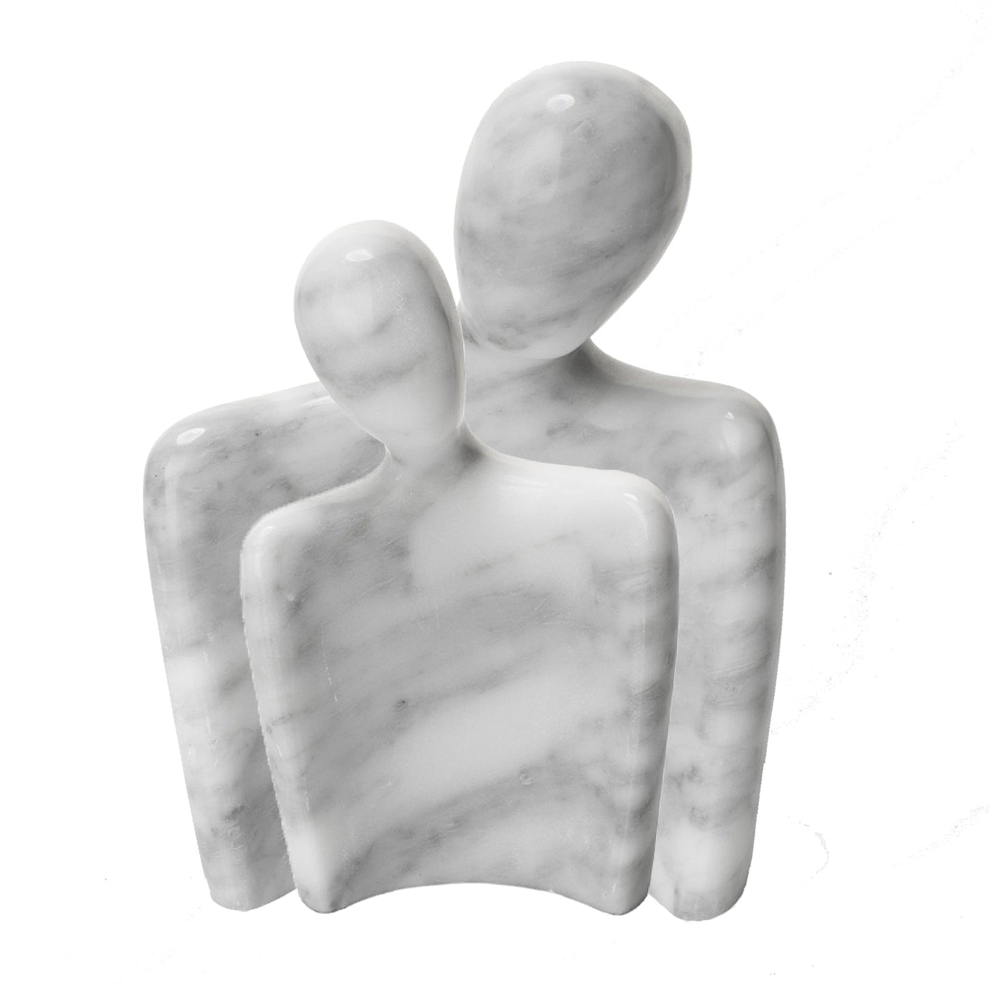 Set of 2 Leon Marble Sculptures White Ornament