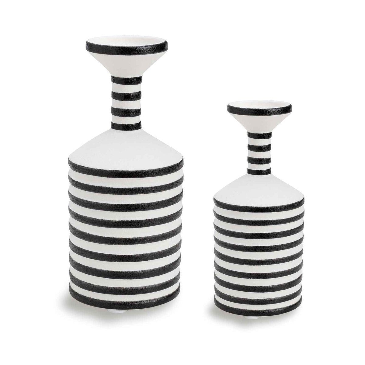 Set of 2 Caslon Black & White Ceramic Vases
