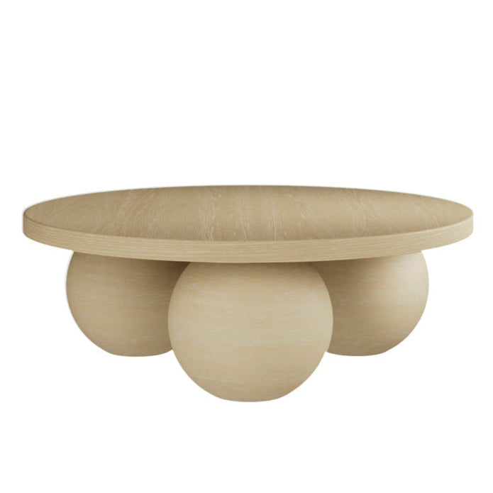 Kenji Calico Natural Wood Round Coffee Table