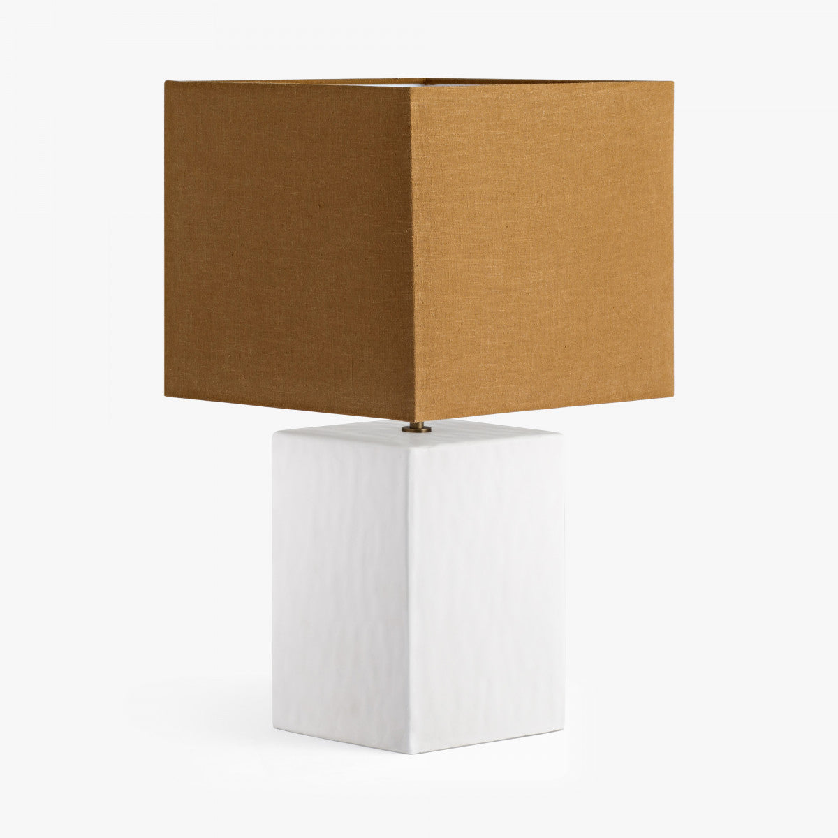DI Designs Gesso White Ceramic & Neutral Shade Rectangle Table Lamp