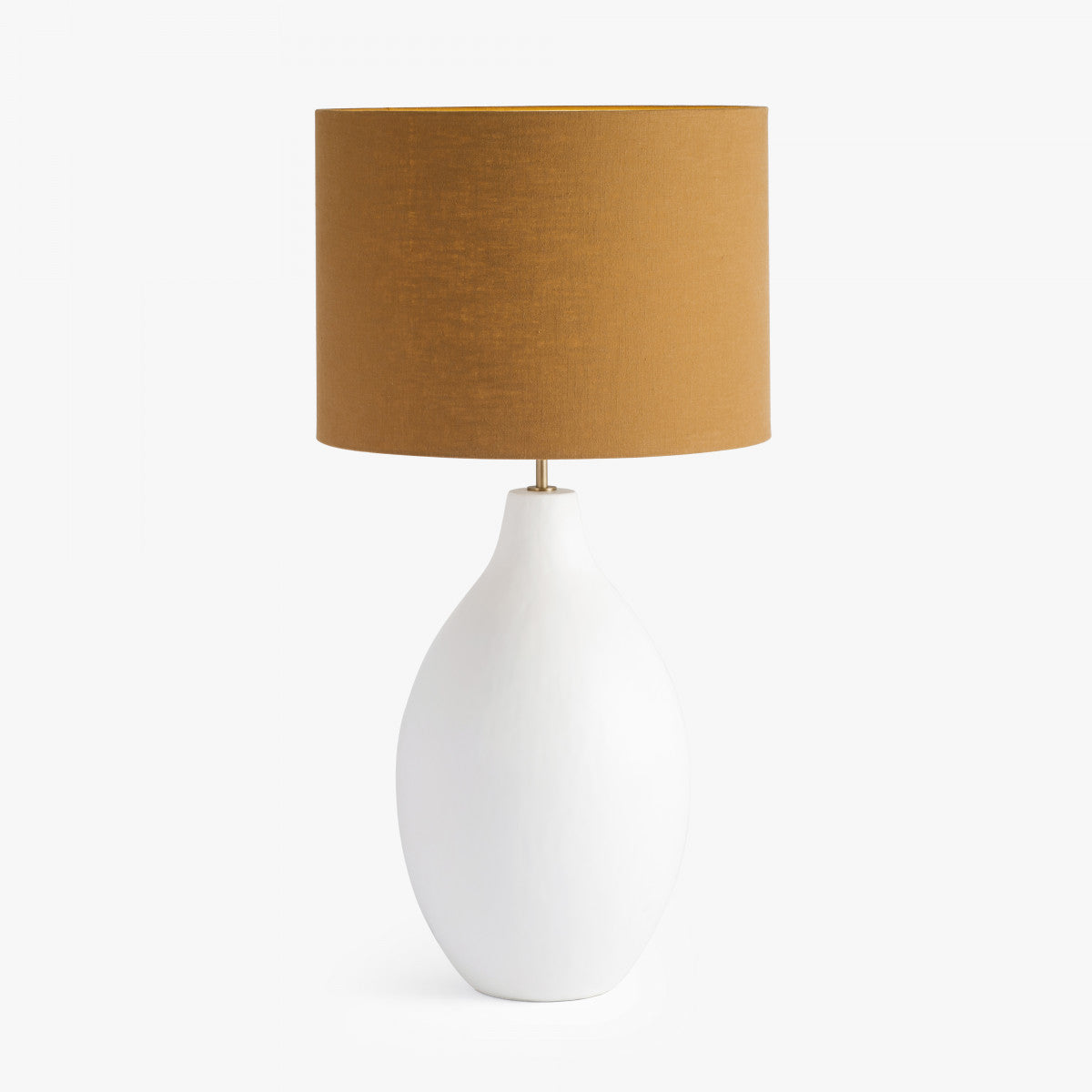 DI Designs Gesso White Ceramic & Neutral Shade Round Table Lamp Large