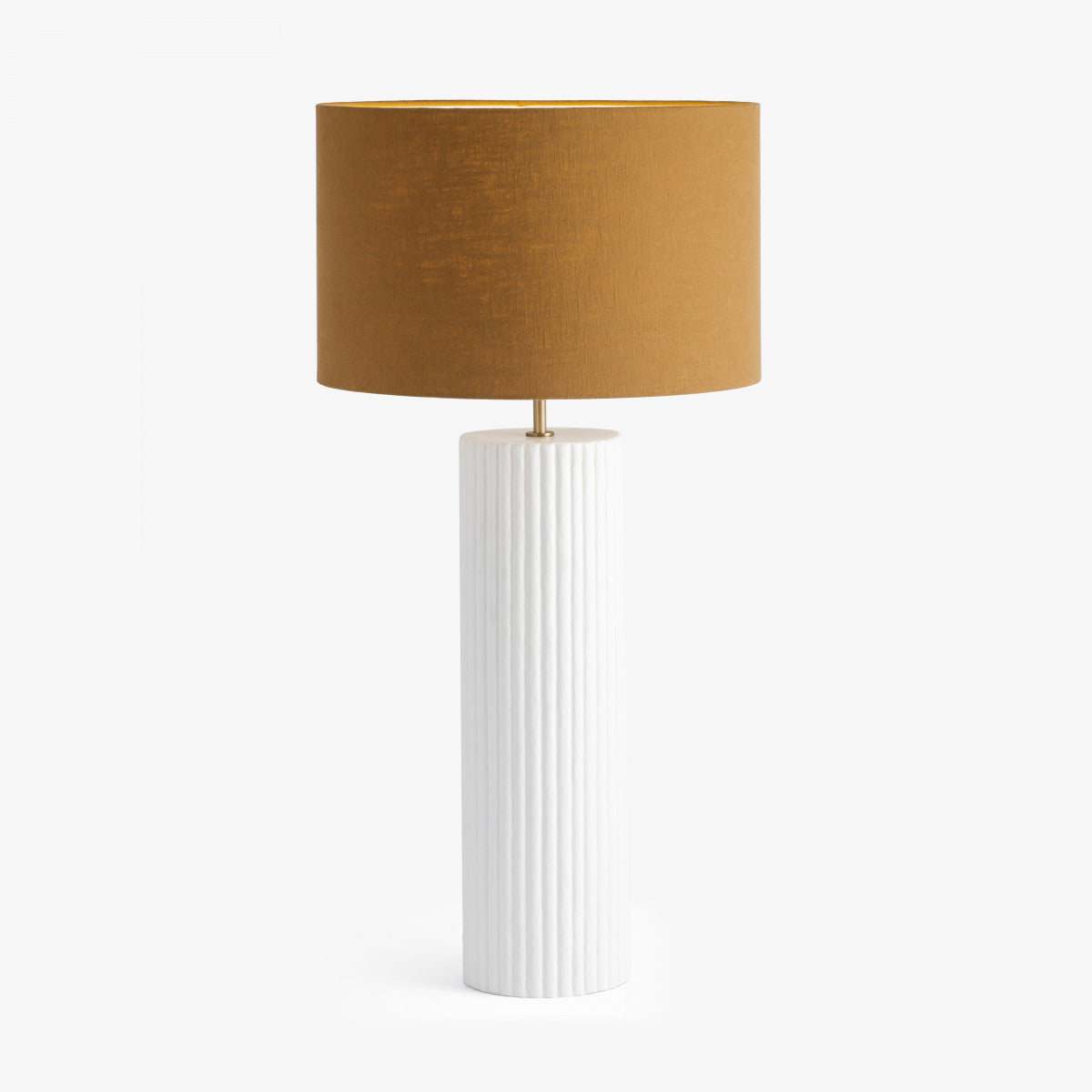 DI Designs Gesso White Ceramic & Neutral Shade Ribbed Table Lamp
