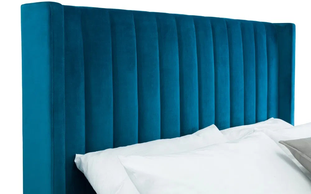 Shoreditch Teal Velvet Ottoman Storage Superking Bed