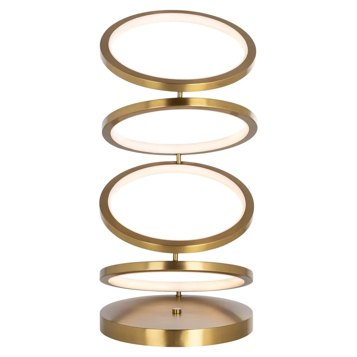Richmond Interiors Jaimin Brushed Gold Stacked Rings Led Table Lamp
