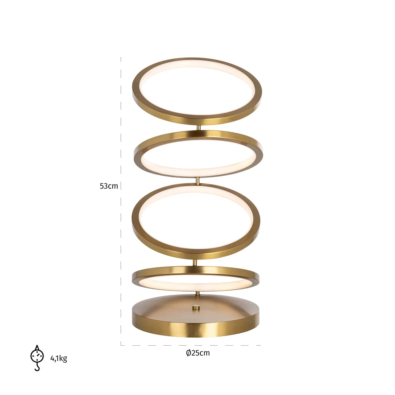 Richmond Interiors Jaimin Brushed Gold Stacked Rings Led Table Lamp