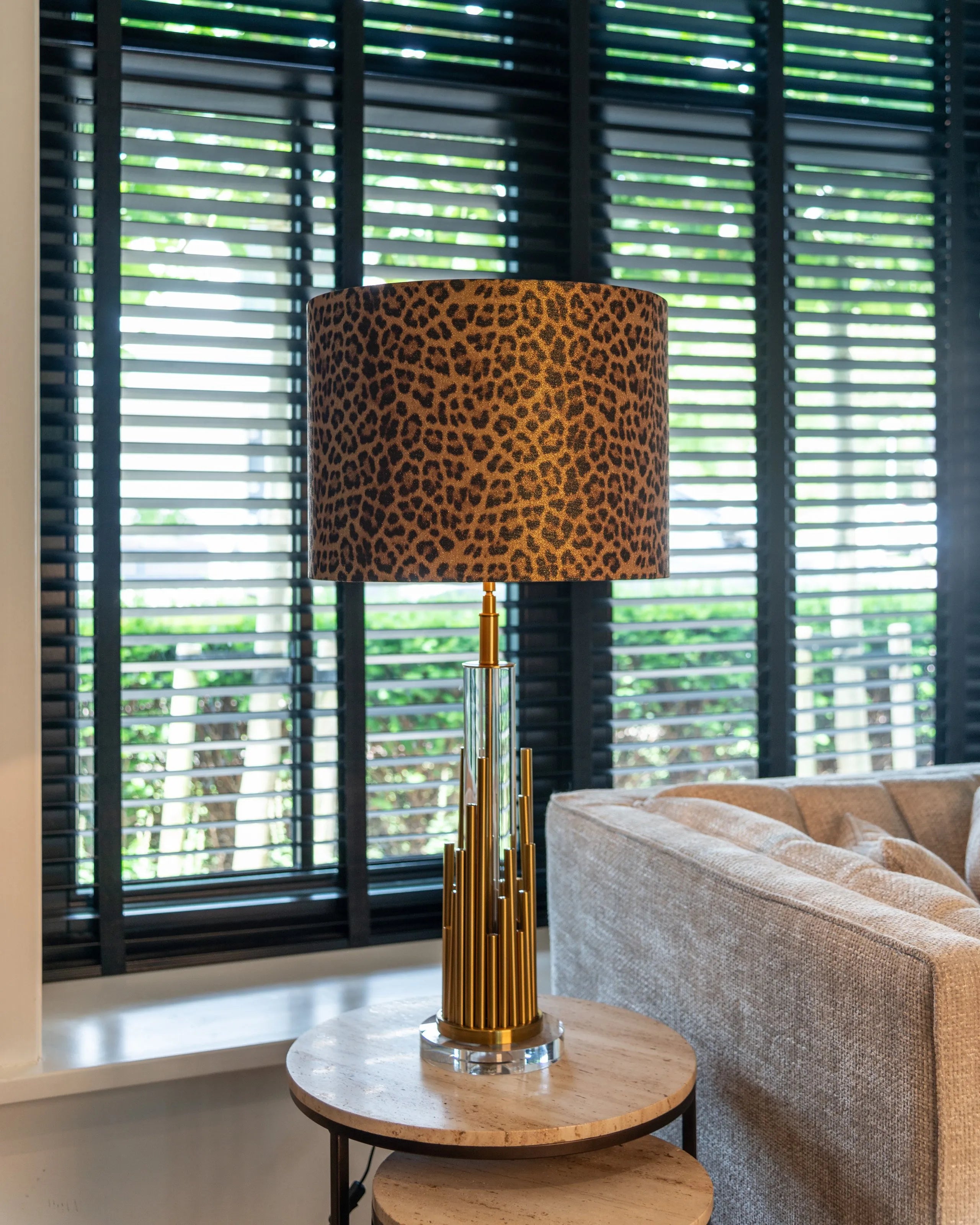 Richmond Interiors Dex Brushed Gold Organ Table Lamp