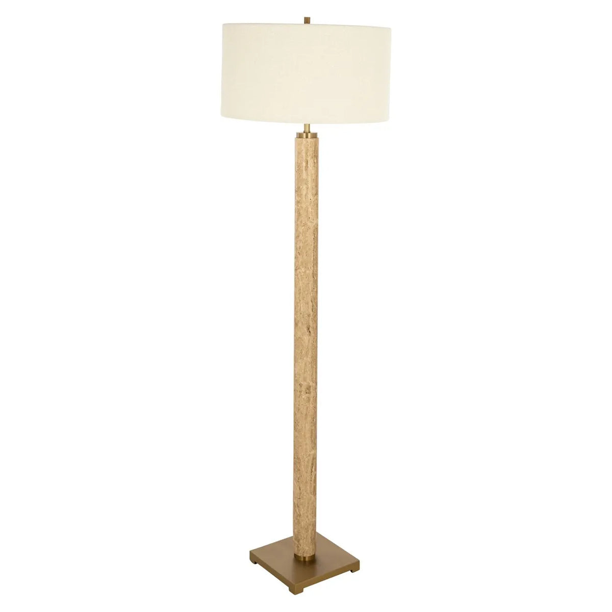 Richmond Interiors Lorén Cream Travertine Marble Floor Lamp