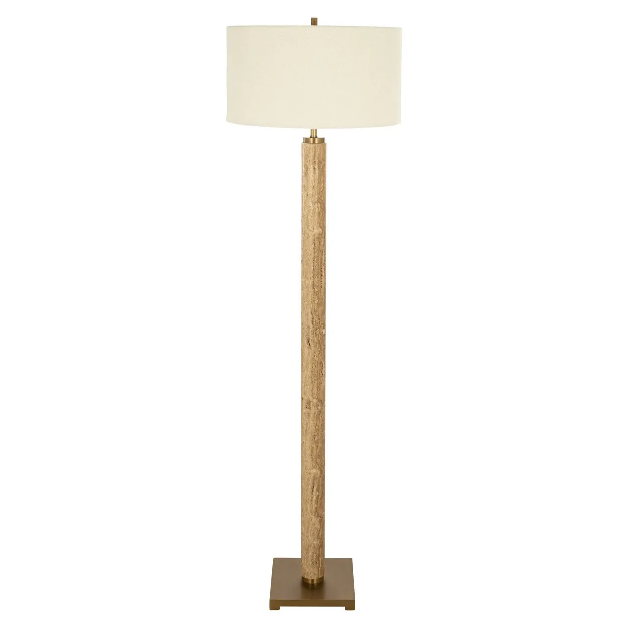 Richmond Interiors Lorén Cream Travertine Marble Floor Lamp