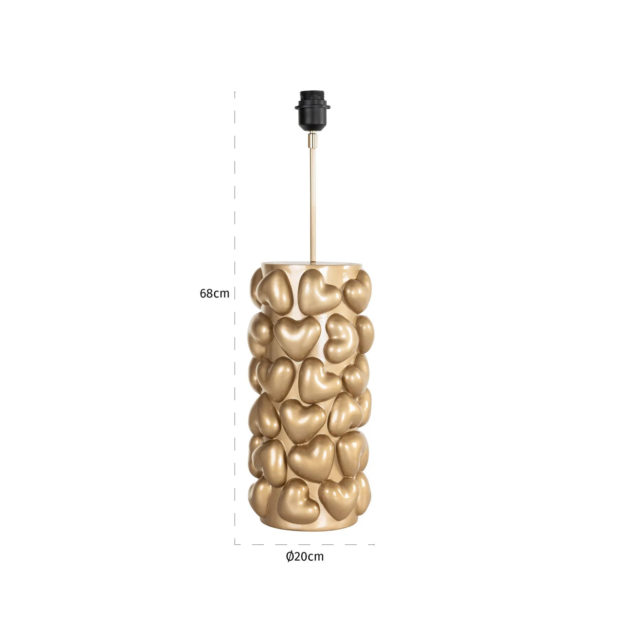 Richmond Interiors Nancy Hearts Gold Table Lamp