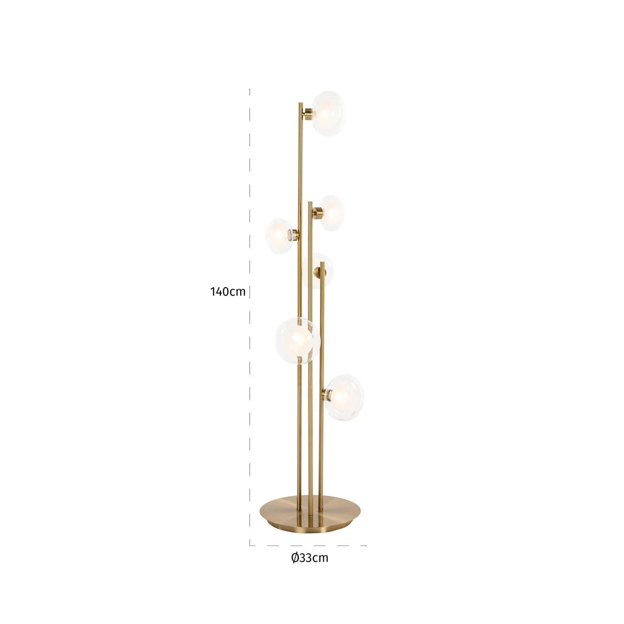 Richmond Interiors Floor Lamp Luva Brass Brushed Gold