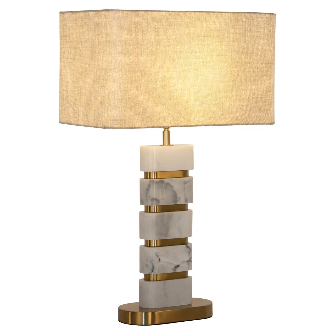 Richmond Interiors Lenore Grey Marble & Gold Table Lamp