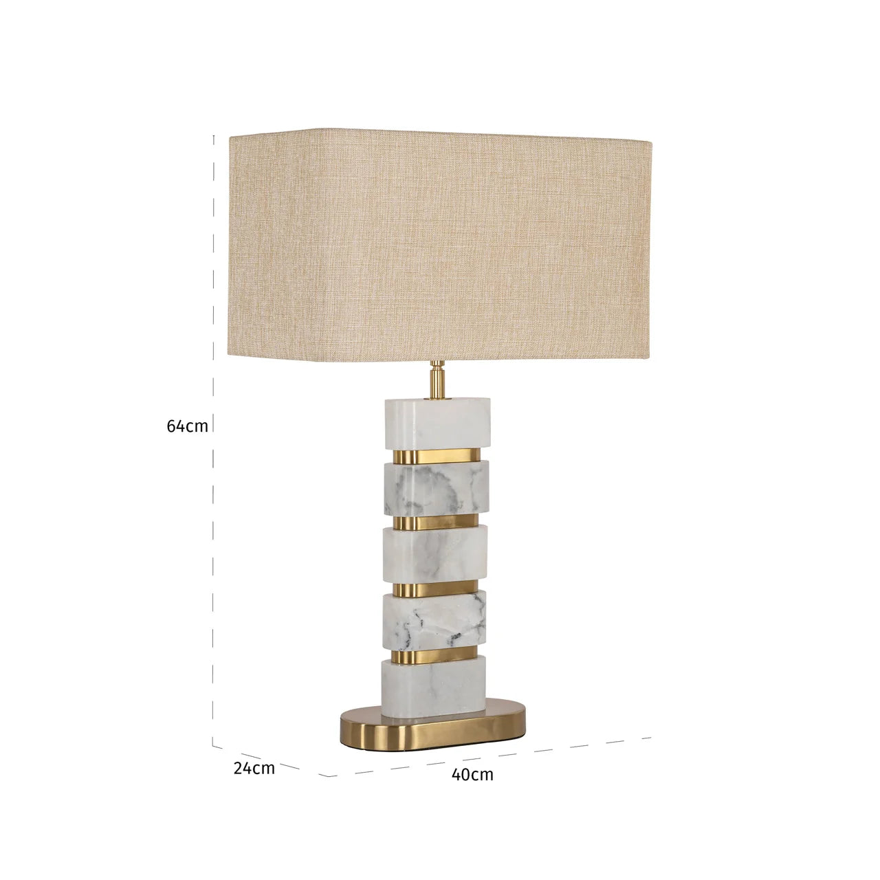 Richmond Interiors Lenore Grey Marble & Gold Table Lamp