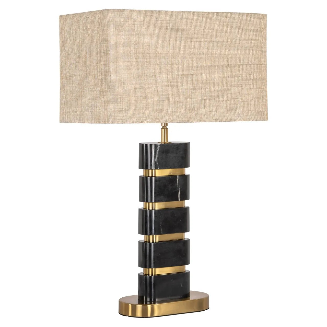 Richmond Interiors Lenore Black Marble & Gold Table Lamp