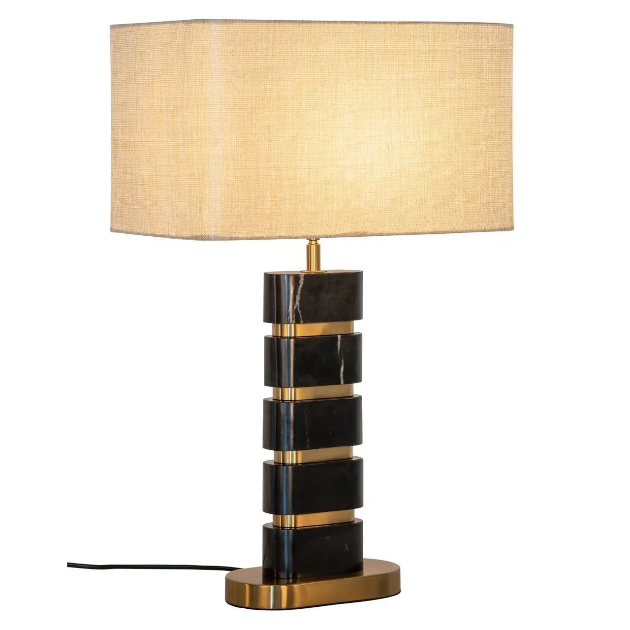 Richmond Interiors Lenore Black Marble & Gold Table Lamp