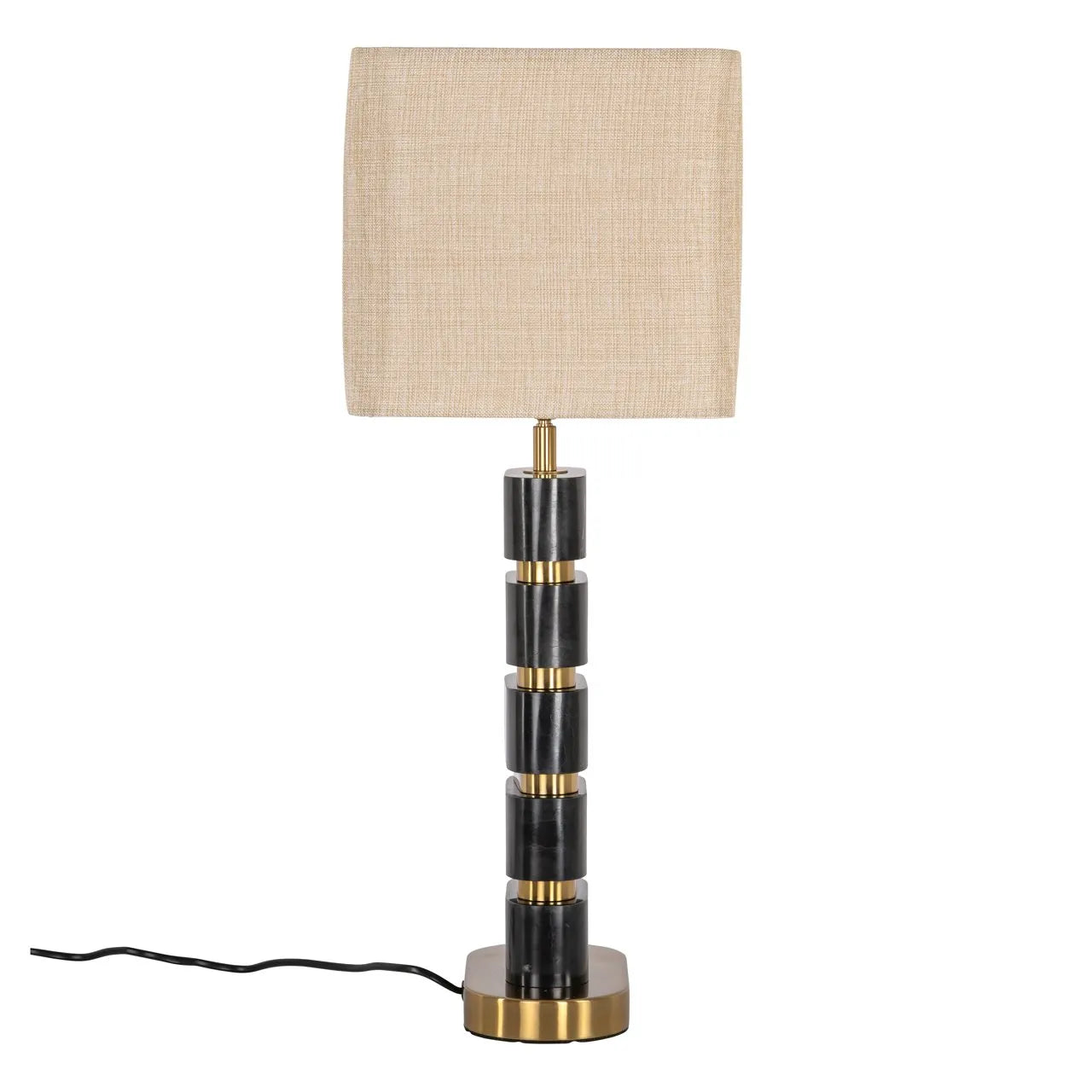 Richmond Interiors Lenore Black Marble & Gold Table Lamp
