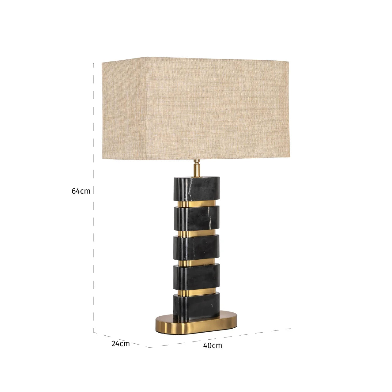 Richmond Interiors Lenore Black Marble & Gold Table Lamp