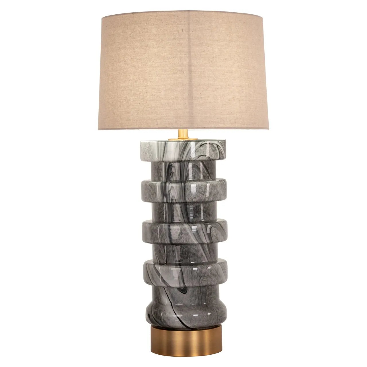 Richmond Interiors Jaylee Grey Marble Stacked Table Lamp