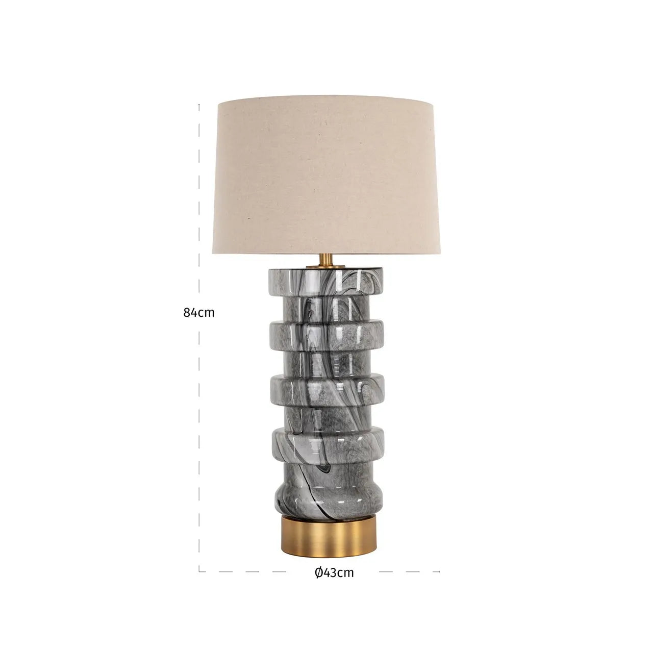 Richmond Interiors Jaylee Grey Marble Stacked Table Lamp