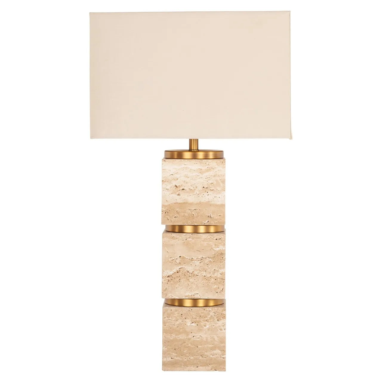 Richmond Interiors Jaella Travertine Blocks Table Lamp