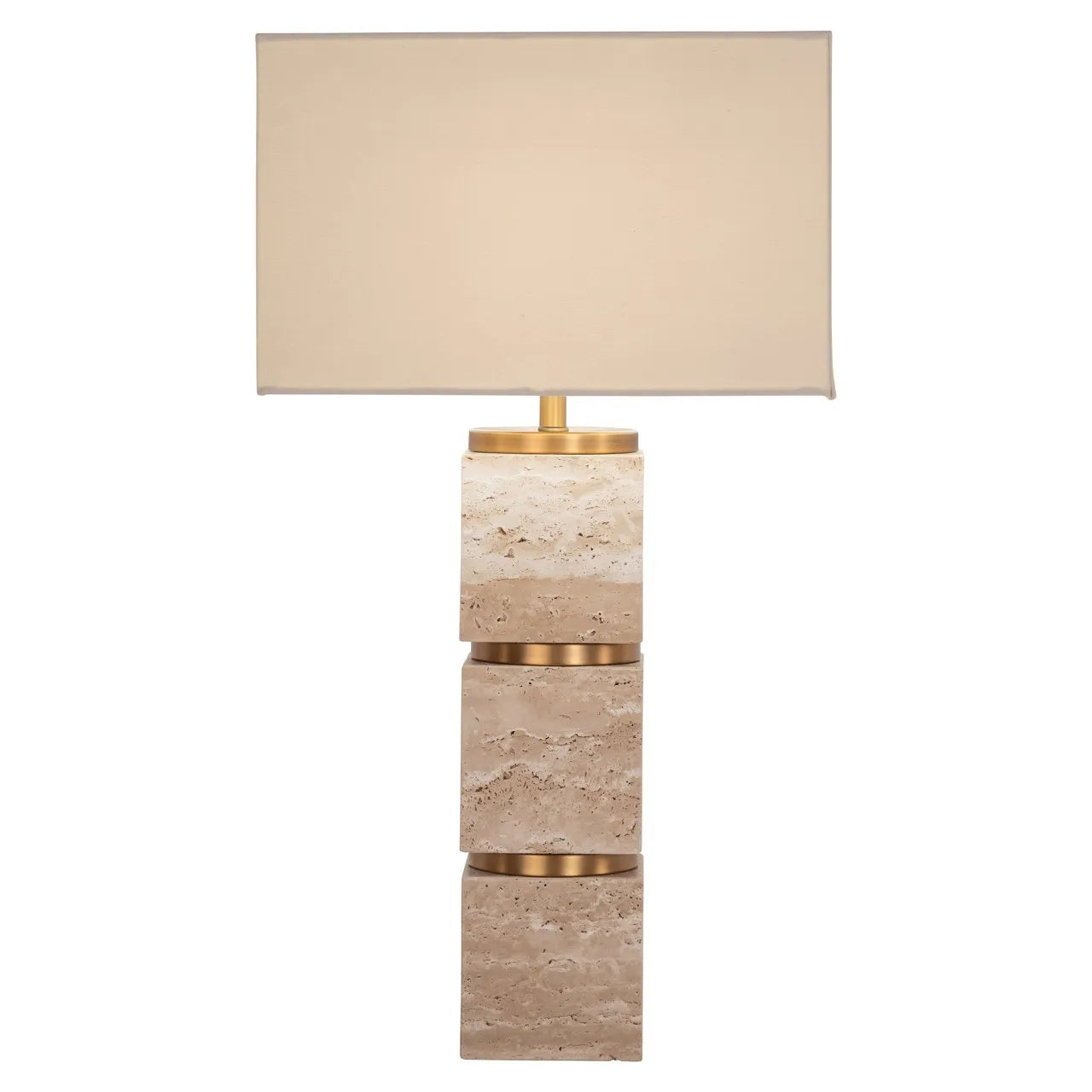 Richmond Interiors Jaella Travertine Blocks Table Lamp