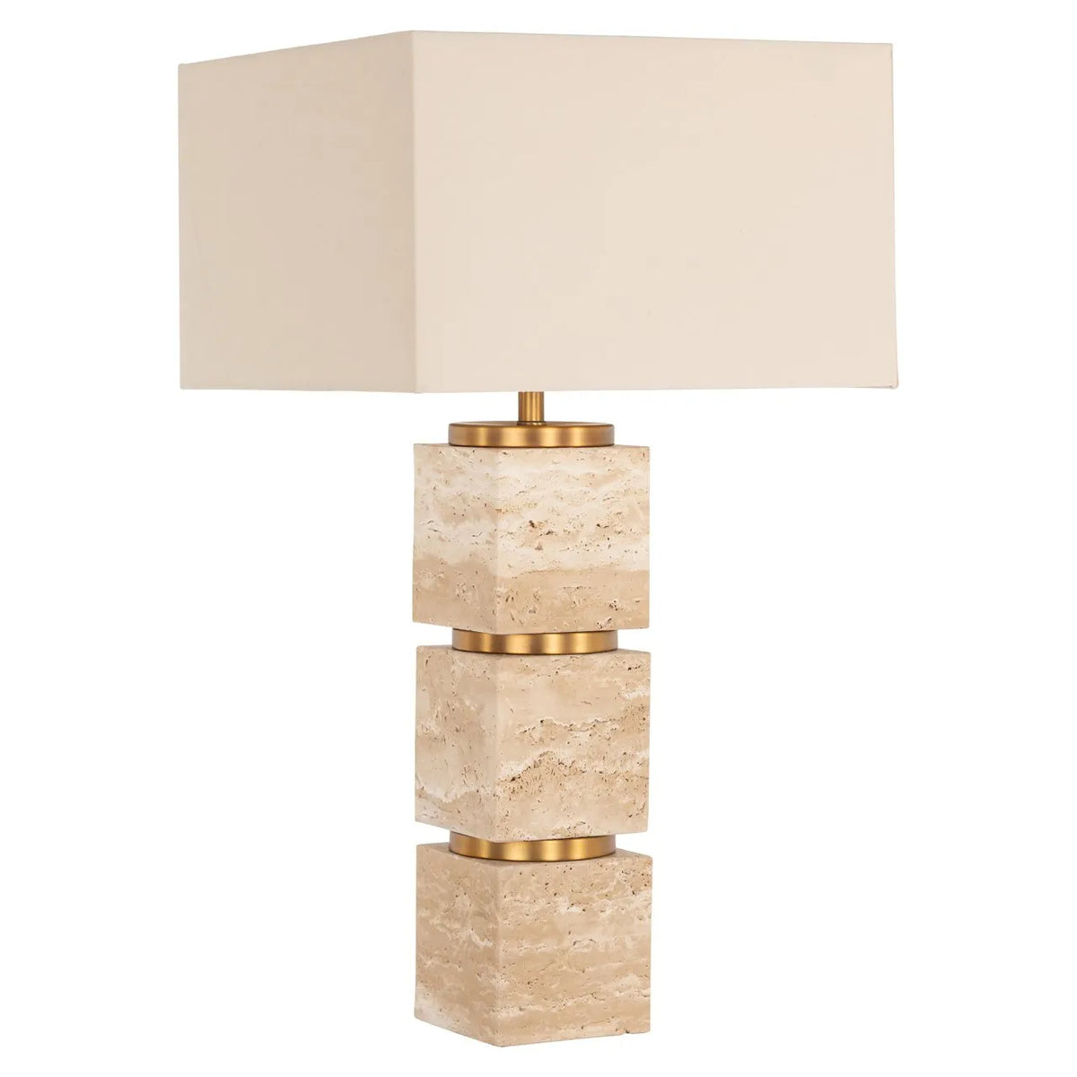 Richmond Interiors Jaella Travertine Blocks Table Lamp