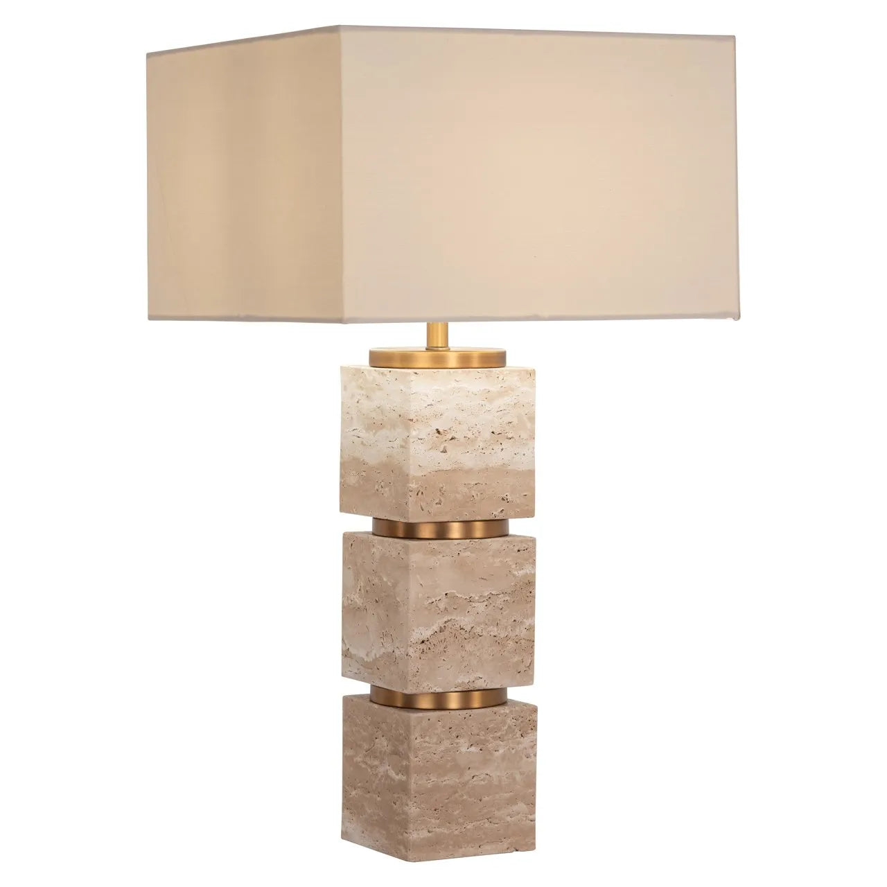 Richmond Interiors Jaella Travertine Blocks Table Lamp