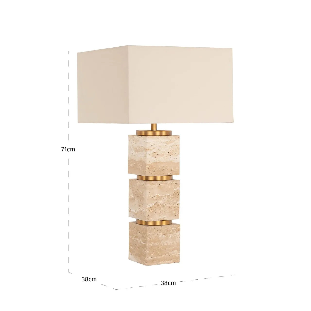 Richmond Interiors Jaella Travertine Blocks Table Lamp
