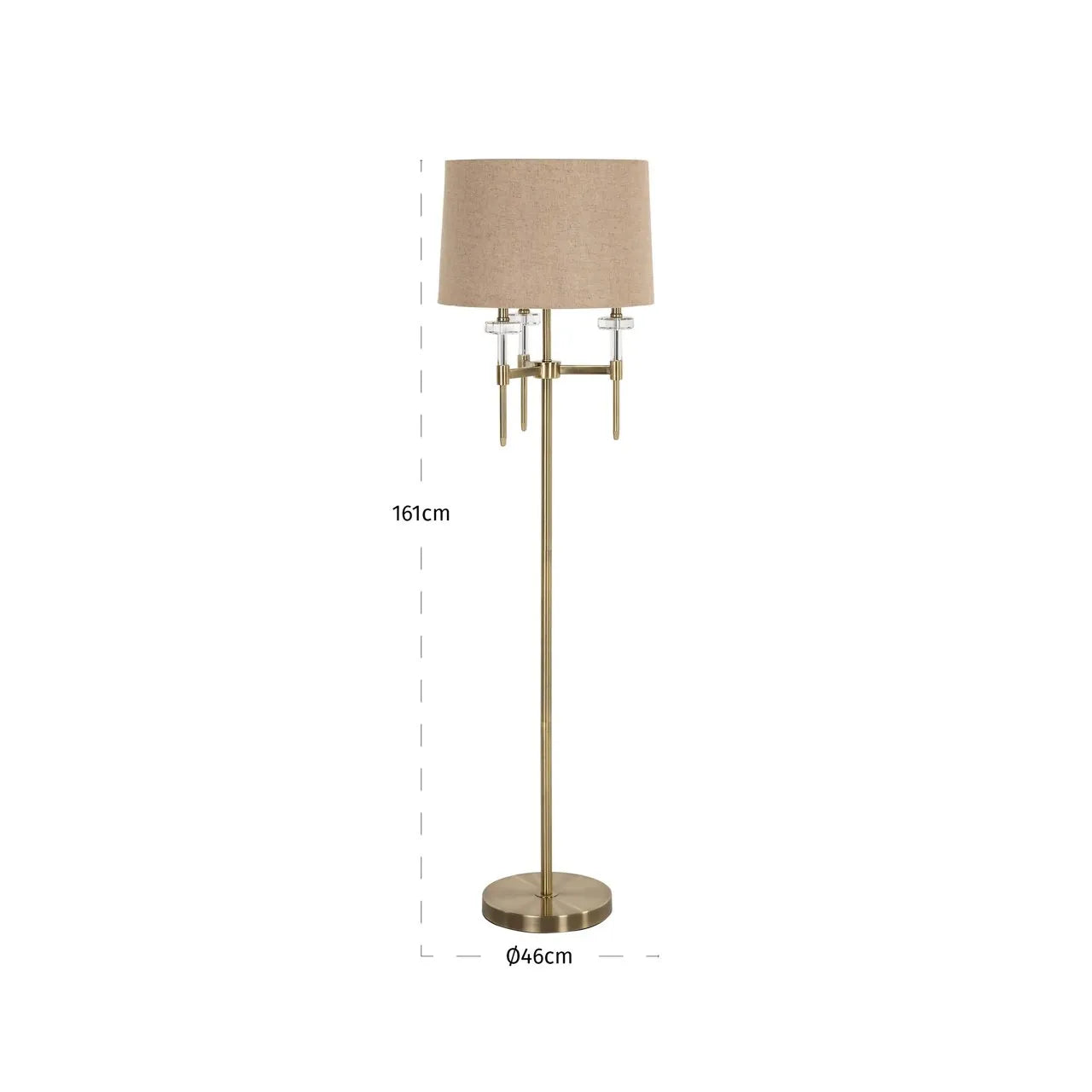Richmond Interiors Josie Brushed Gold Floor Lamp