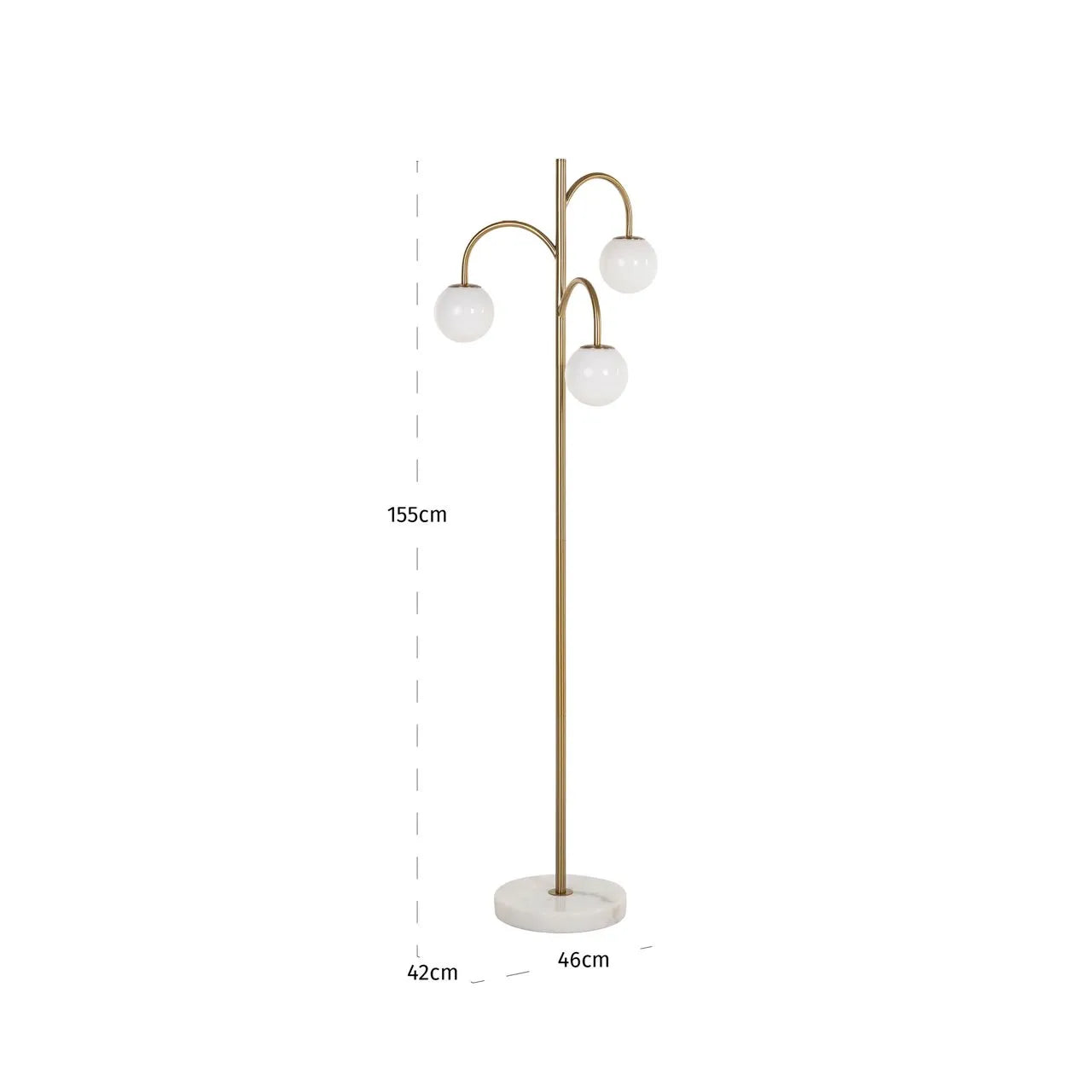 Richmond Interiors Janou White Marble & Gold Floor Lamp